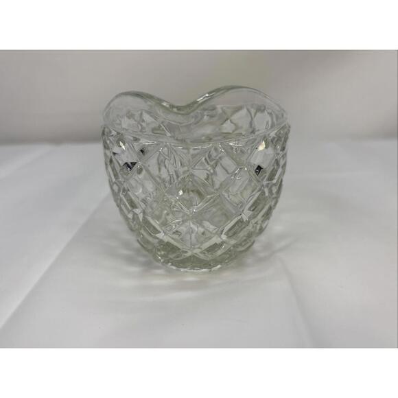 VINTAGE ANCHOR HOCKING WATERFORD CLEAR GLASS WAFFLE CREAMER PITCHER - Picture 3 of 9